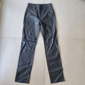 Free People Black Faux Leather Pants Size 0